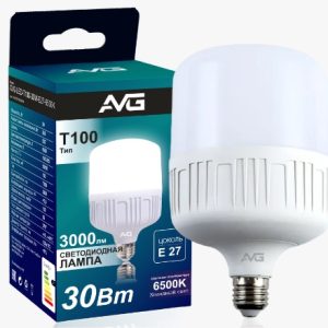 AVG LED T100-30W-E27-6K լուսադիոդային լամպ 30W 6000K E27 հիմքով
