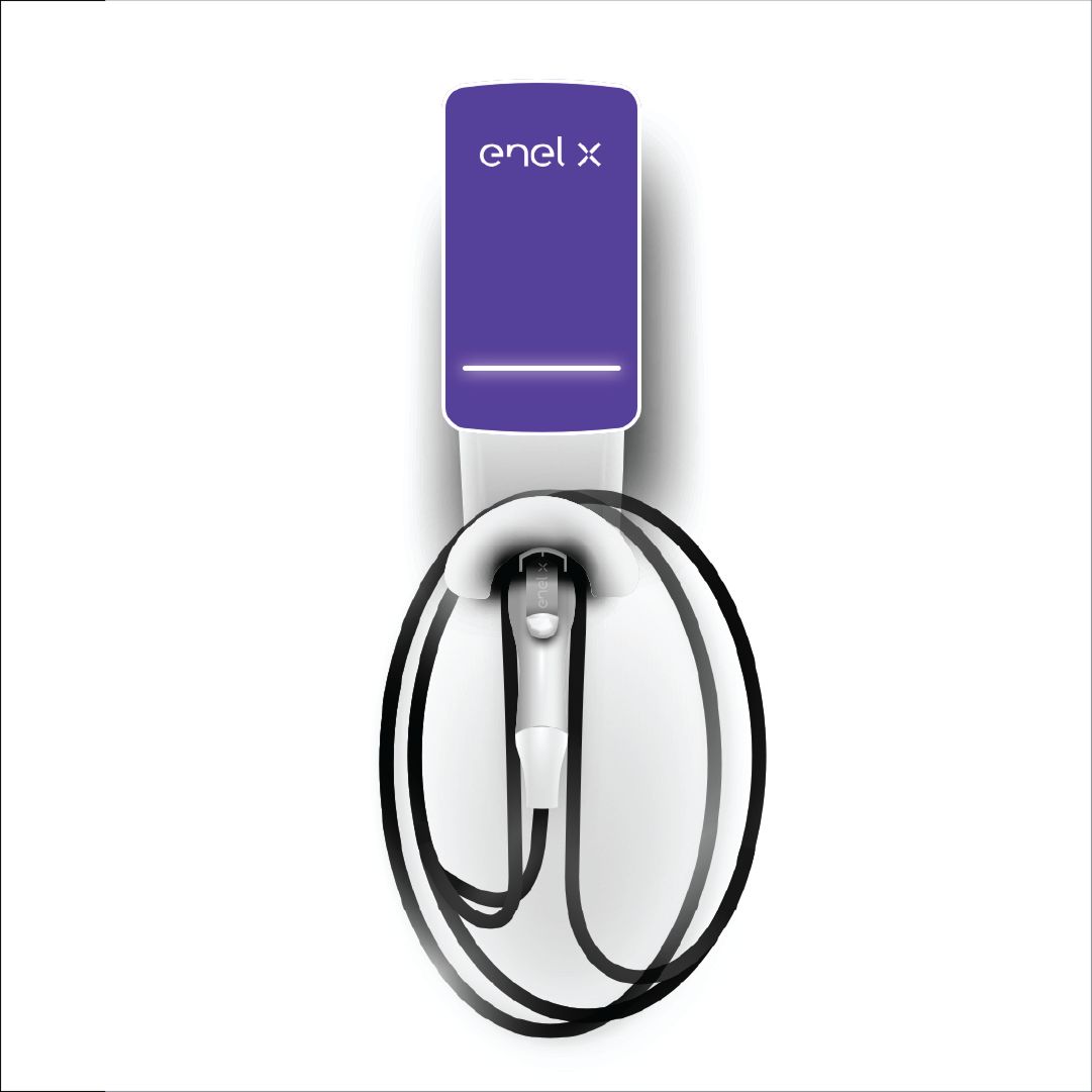 Enel X Wall-Mounted EV Charger 7.4/11/22kW, 32A, 380V, 3-Phase, 7m | Type 2 / GB/T
